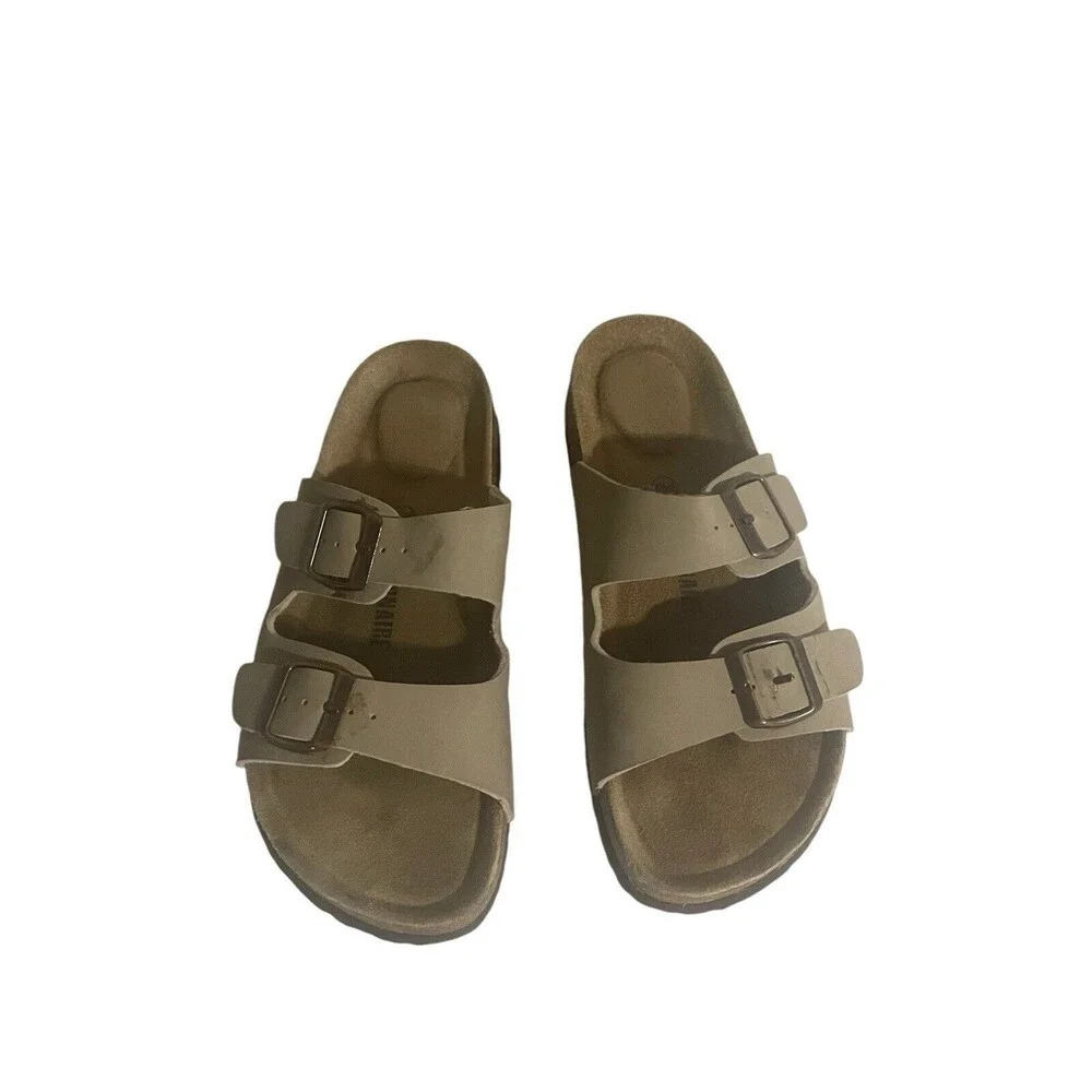 CUSHIONAIRE Women's Lane Cork Footbed Sandal Comfort Size 8 1/2 Leather Insole
